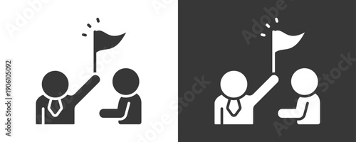 Leadership Icon Set Vector Collection Isolated In Black And White