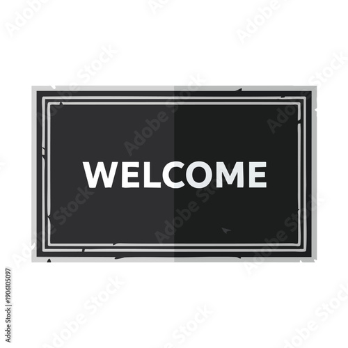 Modern Welcome Sign on Stylish Door Mat for Hospitality and Home Decor