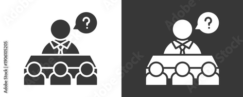 Interview Icon Set Vector Collection Isolated In Black And White