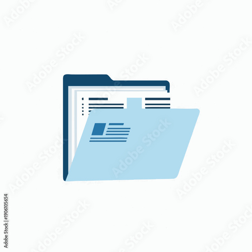 Organized digital file folder icon representing data management and document storage
