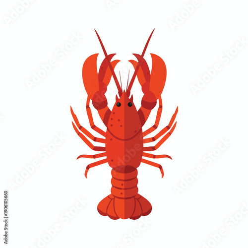 High Quality Illustration of a Red Lobster for Seafood Restaurant or Marine Theme