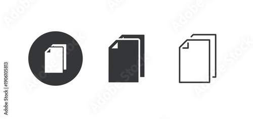 Document icon. Multi series icon. Perfect pixel isolated on white background. Vector illustration