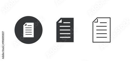 Document icon. Multi series icon. Perfect pixel isolated on white background. Vector illustration