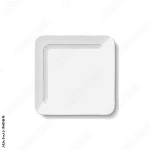 Minimalist White Square Plate for Modern Serving and Presentation