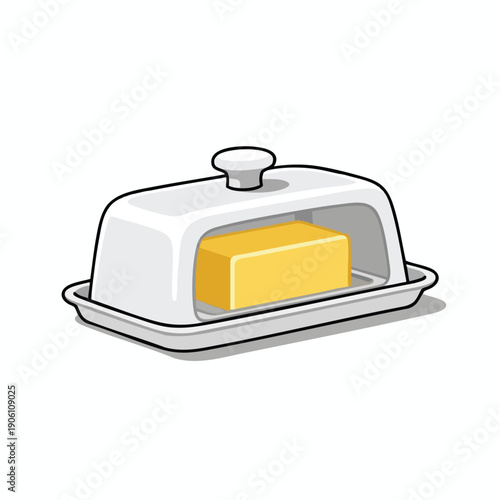 Modern Kitchen Butter Dish with Cover and Butter Stick