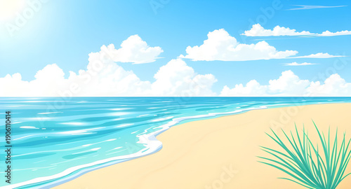 tropical, beach, sea, ocean, shore, coastline, sand, sandy, island, paradise, summer, vacation, holiday, travel, tourism, seaside, palm, palms, coconut, trees, sky, blue, turquoise, water, waves, suns