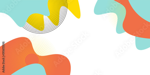 Colorful Abstract pop art paint splash background with wave pattern. geometric vector design of trendy Memphis 80s-90s style