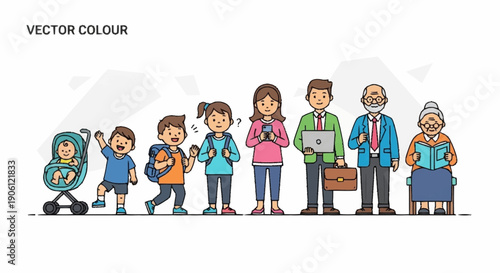 Diverse group of people representing different ages and life stages.