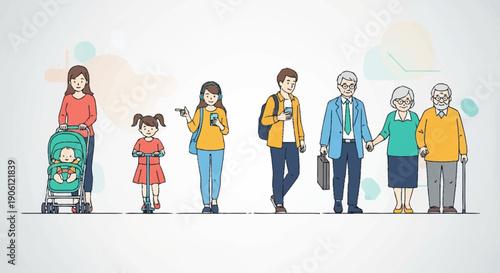 Diverse group of people representing different ages and life stages.