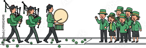 Drummer in Traditional Costume isolated on transparent background