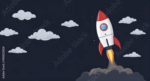 rocket, sky, space, cartoon, background, launch, flight, spaceship, spacecraft, galaxy, universe, stars, clouds, blue, night, day, fantasy, adventure, exploration, science, technology, future, fun, pl