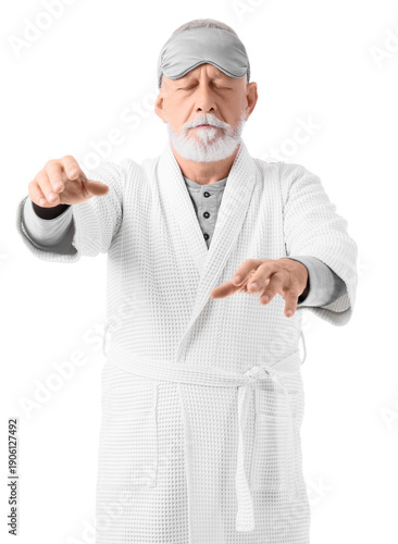 Senior male sleepwalker in ...