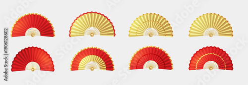 Chinese Hand Fan Decorative Vector 