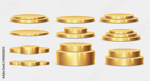 Gold Podium Decorative Vector Display Product