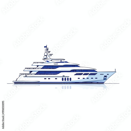 Luxury Yacht with Multiple Decks