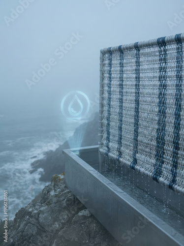 Wallpaper Mural Waterfall Cooling Panel on Rocky Coast Torontodigital.ca