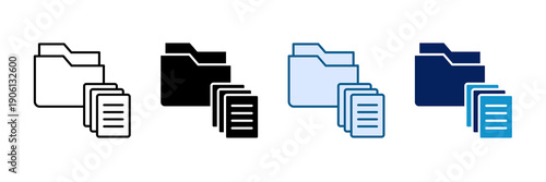 File Archive Icon Set Multiple Style Collection