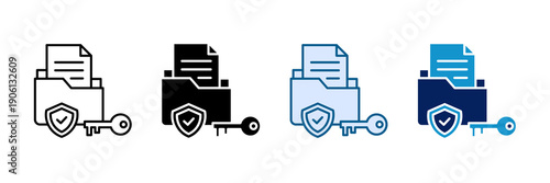 File Permission Icon Set Multiple Style Collection