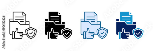 File Approval Icon Set Multiple Style Collection