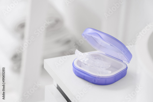 Box with occlusal splint on...