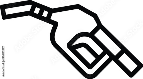 Black and white line of a fuel pump nozzle in a minimalist style