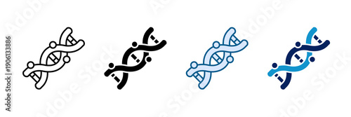 Dna Helix Icon Set Multiple Style Collection