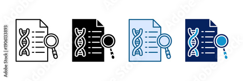Dna Analysis Icon Set Multiple Style Collection