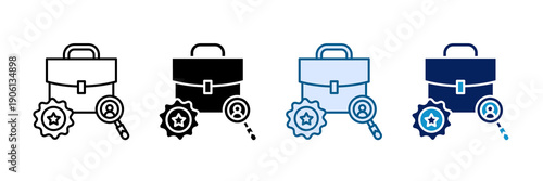 Job Fair Event Icon Set Multiple Style Collection