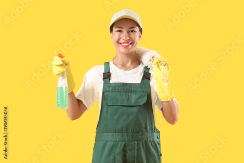 Female janitor with pp-dust...