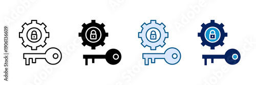 Permission Settings Icon Set Multiple Style Collection