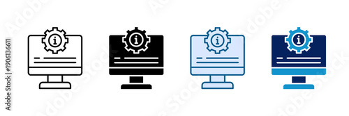 System Information Icon Set Multiple Style Collection