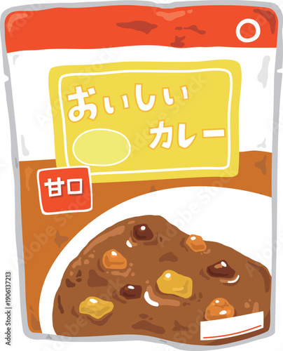 レトルトカレーのイラスト