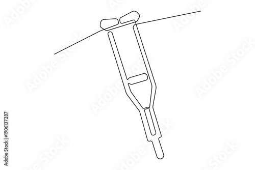 Minimalist style injury support illustration continuous line drawing isolated art icon