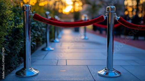 red carpet on a rope