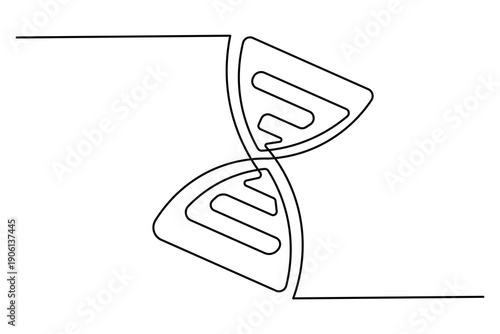 Biotechnology science icon continuous one line art drawing medical element isolated design