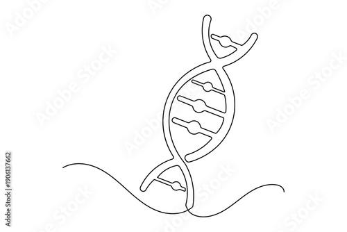 Minimalist style genome illustration continuous line drawing isolated art icon design