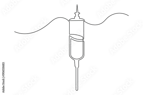 Modern intravenous bag icon simple outline single line art illustration isolated tool