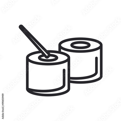 sushi icons outline and Flat Style,transparent background