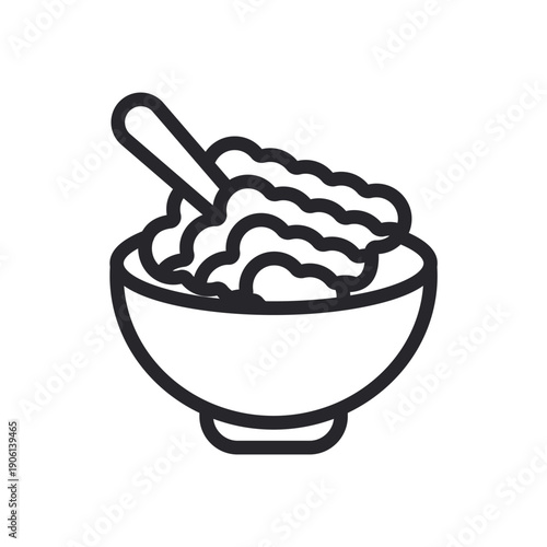 meal icons outline and Flat Style,transparent background