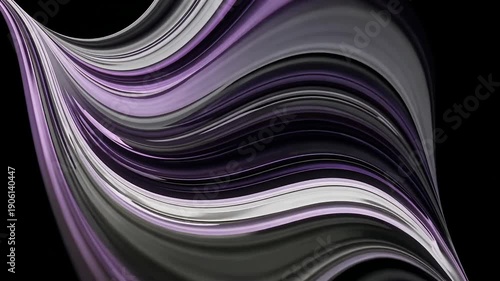 Abstract Flowing Purple Wave Patterns in Motion.