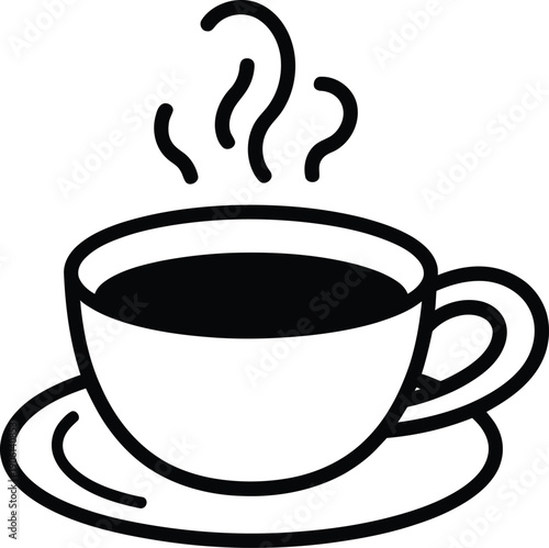 Cup of coffee vector illustration, warm morning coffee symbol representing relaxation, energy, breakfast routine, café culture, and daily enjoyment for branding, menus, web design, and lifestyle graph