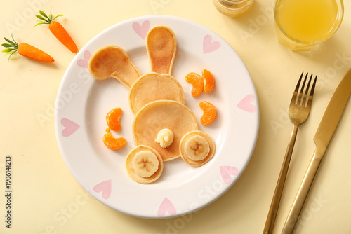 Funny Easter bunny pancakes...