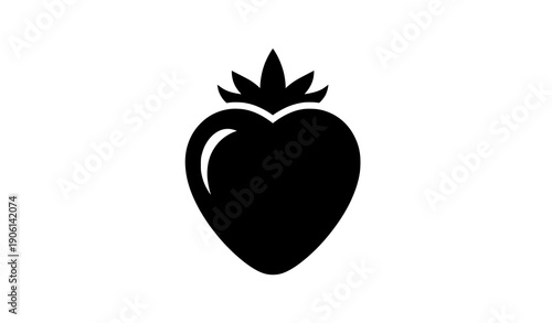 Strawberry silhouette icon vector illustration isolated on transparent background