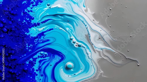 Vibrant abstract blue patterns on icy surface video.