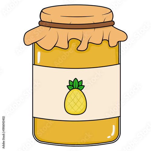 pineapple jam in glass jar