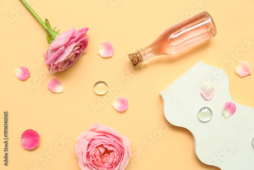 Bottle of cosmetic oil with...
