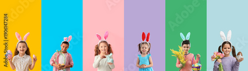 Set of cute children in bun...