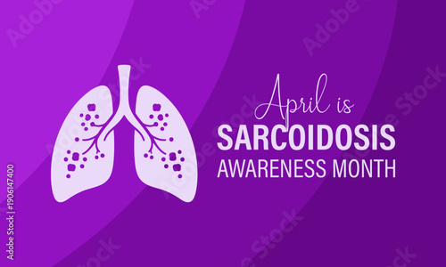 Sarcoidosis Awareness Month is observed every April to highlight an inflammatory disease that causes granulomas to form in different organs of the body. and ribbon, ideal for posters, banners, social.