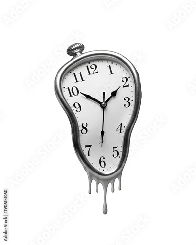Quadro su tela Minimalist surreal melting clock symbolizing the abstract concept of time and its instability