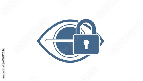 Fotografie Secure Eye with Lock and Key.